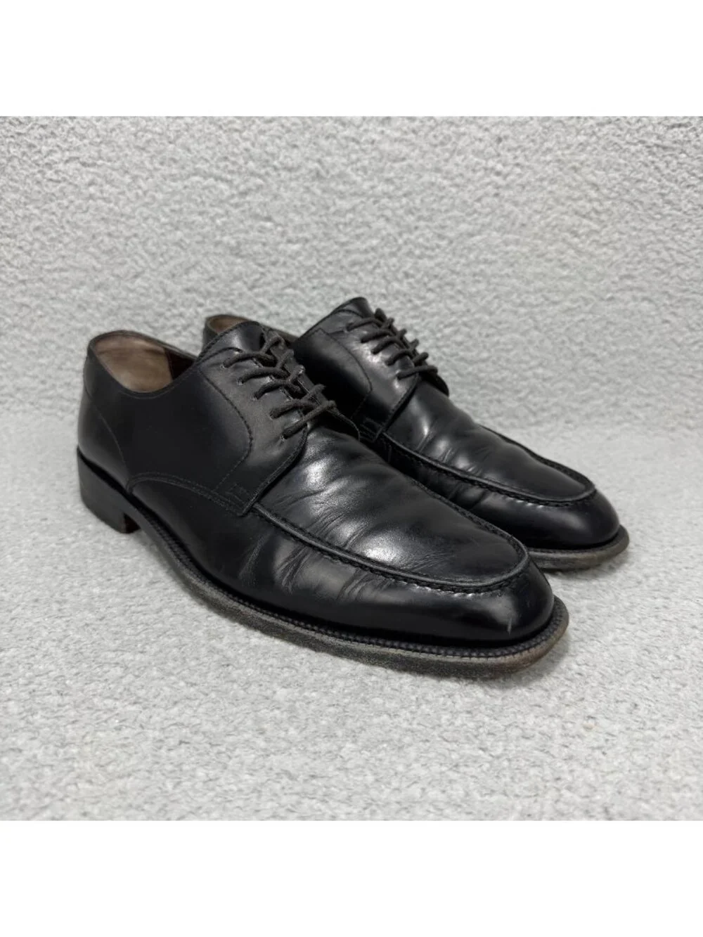 To Boot New York Shoe 9.5 Black Apron Toe Derby Dress Adam Derrick Made In Italy